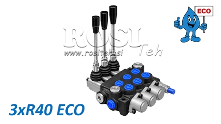 HYDRAULISK MANUELL VENTIL – 3-SEKTIONS RIKTNINGSVENTIL 3xR40 ECO