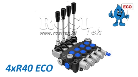 HYDRAULISK MANUELL VENTIL – 4-SEKTIONS RIKTNINGSVENTIL 4xR40 ECO