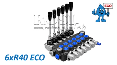 HYDRAULISK MANUELL VENTIL – 6-SEKTIONS RIKTNINGSVENTIL 6xR40 ECO