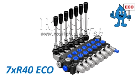 HYDRAULISK MANUELL VENTIL – 7-SEKTIONS RIKTNINGSVENTIL 7xR40 ECO