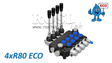 HYDRAULISK MANUELL VENTIL – 4-SEKTIONS RIKTNINGSVENTIL 4xR80 ECO