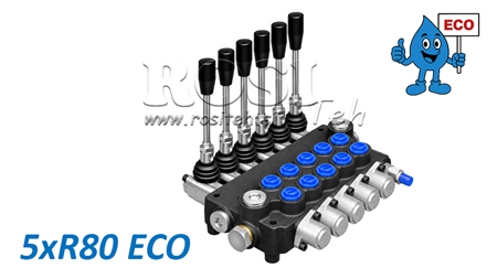 HYDRAULISK MANUELL VENTIL – 5-SEKTIONS RIKTNINGSVENTIL 5xR80 ECO