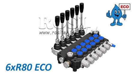 HYDRAULISK MANUELL VENTIL – 6-SEKTIONS RIKTNINGSVENTIL 6xR80 ECO