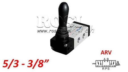 PNEUMATISK HANDVENTIL 5/3 3/8 PRT-0852-ARV RETUR MED FJÄDER