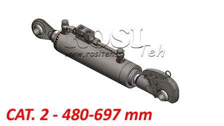 TELESKOPISK HYDRAULISK TOPPSTÅNG - AUTOMATISK - CAT. 2 (45-95 HP) - 480-697 mm (25,4 mm)