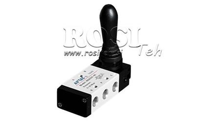 PNEUMATISK HANDVENTIL 5/3 3/8 PRT-1053-ARV RETUR MED FJÄDER