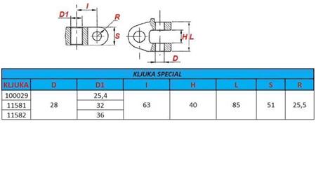 gancio speciale fi25 per dispositivo di traino categoria 2