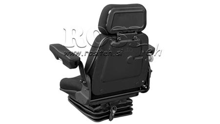 TRAKTORSÄTE LUFTFJÄDRING TYG MED ARMSTÖD ECO