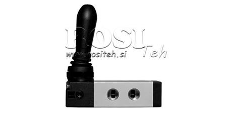 PNEUMATISK HANDVENTIL 5/3 3/8 PRT-1053-ARV RETUR MED FJÄDER