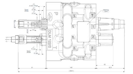 HYDRAULISK KONTROLLVENTIL DLM-122/2 2XP80 L/MIN LASTSENSING MED FLYTEFUNKSJON