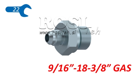 HYDRAULISK REDUCER  9/16 JIC74°-3/8 GAS