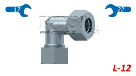 DVOJITÉ SPOJE KOLENO 90° S DVOJITOU MATICÍ L-12 