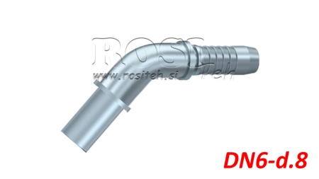 HYDRAULICKÁ PŘIPOJOVACÍ HADICE PŘECHODOVÝ LOM 45° DN6-d.8