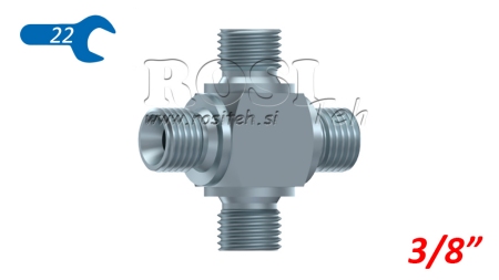 HYDRAULISK T KOM BSP HANE KORS 3/8