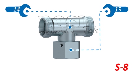 HIDRAVLIČNI T KOM S-8 Z VRTLJIVO MATICO CENTRALNO M16x1,5