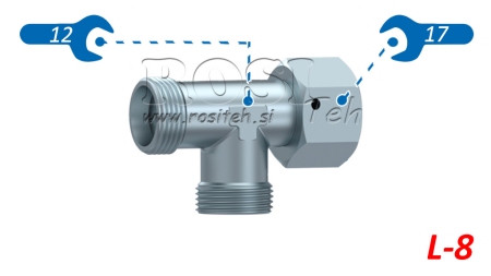 HIDRAVLIČNI T KOM L-8 Z VRTLJIVO MATICO STRANSKO M14x1,5
