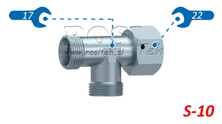 HYDRAULICKÝ T-KUS S-10 S BOČNÍ OTOČNOU MATKOU M18X1,5