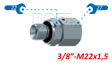 HYDRAULISK INSKRUVAD ADAPTER AOVR ED BSP 3/8-(15L) M22X1,5