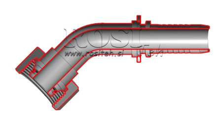 HIDRAVLIČNI PRIKLJUČEK DKOS 20 S ŽENSKI KOLENO 45 DN16-M30x2