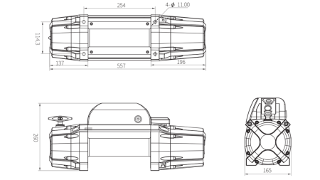 12 V ELEKTRISK SPIL RS-12000 - 5440 kg - SYNTETISK REB - ECO