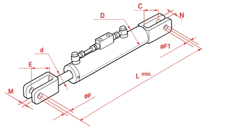 HYDRAULISK LUTNINGSREGLERARE - FENDT 60/30MIN.600 TYP (1) Φ 19/19