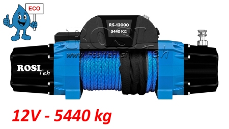 12 V ELEKTRISK VINSCH RS-12000 - 5440 kg - SYNTETISKT REP - ECO