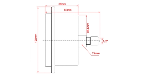 MANOMETER DN100 BAK 0 - 315 BAR - 1/2