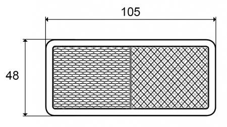 PRAVOKOTNI ODSEVNIK ORANŽNI 105x48 (10kom)
