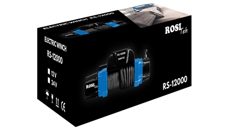 12 V ELEKTRISK VINSCH RS-12000 - 5440 kg - SYNTETISKT REP - ECO