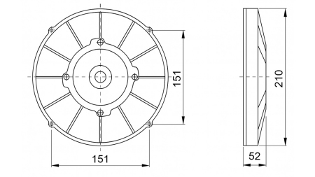 AXIALFLÄKT 190MM TRYCKANDE 12V