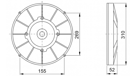 AXIALFLÄKT 280MM PULL 24V