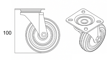 KOLO 75mm VRTLJIVO PODNOŽJE