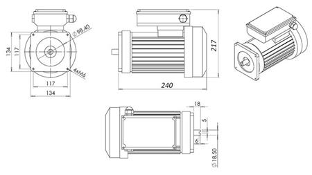 MOTORE DI SOSTITUZIONE PER AGGREGATO IDRAULICO 230V 0.75kW
