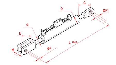 HYDRAULISK LUTNINGSREGLERARE - STEYR 90/45MIN.720 TYP (2) Φ 28/32