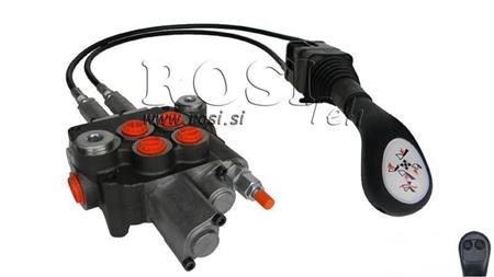 JOYSTICK 2x KNAAPP MED KABEL 1 m OCH HYDRAULISK VENTIL 2xP80 liter. FLYTANDE