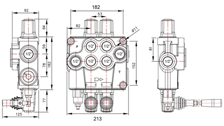 MANUELL HYDRAULISK VENTIL MONOBLOCK 2xP120