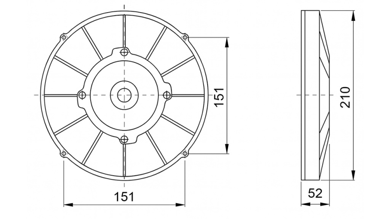 AXIALFLÄKT 190MM TRYCKANDE 12V