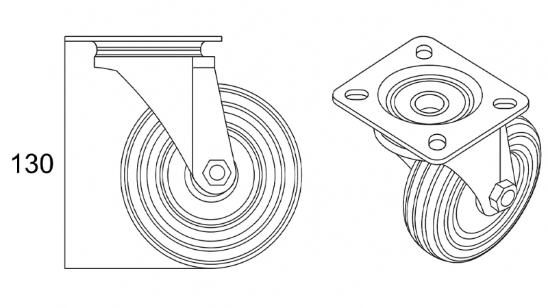 KOLO 100mm VRTLJIVO PODNOŽJE