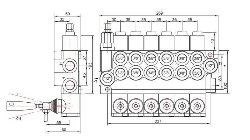 Hydraulikventil 6xP40