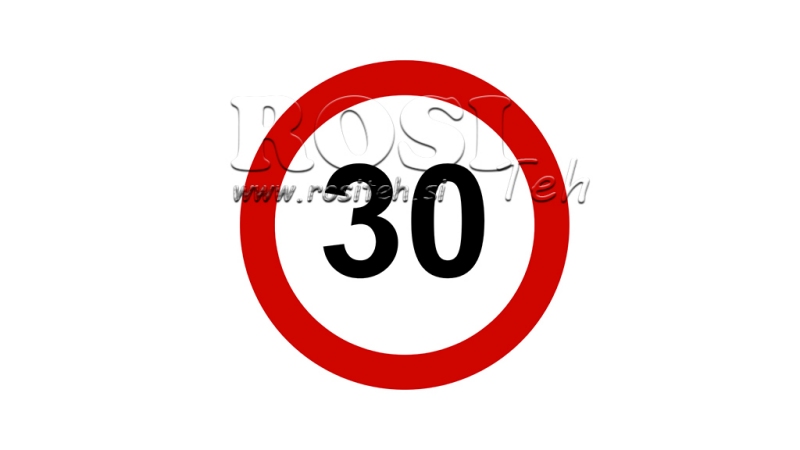 HASTIGHETSBESTÄMNINGSTICKER 30KM/H