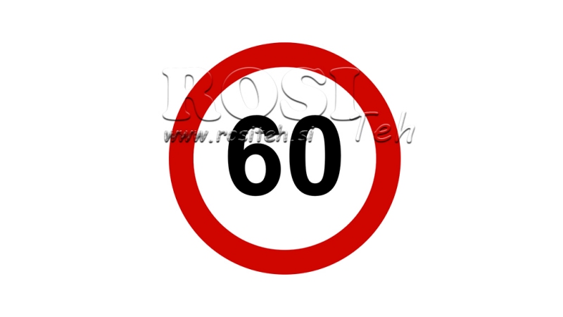 HASTIGHETSGRÄNS KLISTERMÄRKE 60KM/H