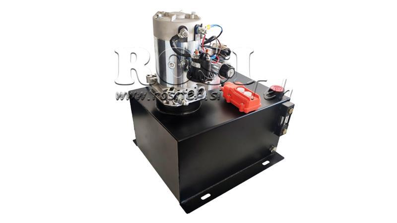 MINI AGGREGATO IDRAULICO 12V DC - 1.6kW = 2.1cc - 25 lit - assemblaggio bidirezionale (metallo)