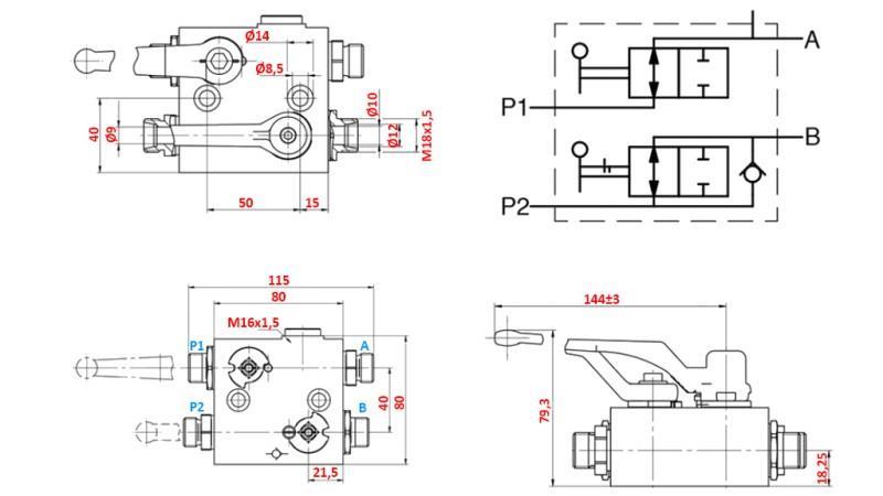 HYDRAULISK VENTIL FÖR FRAMHYDRAULIK - LASTARE C000FTV