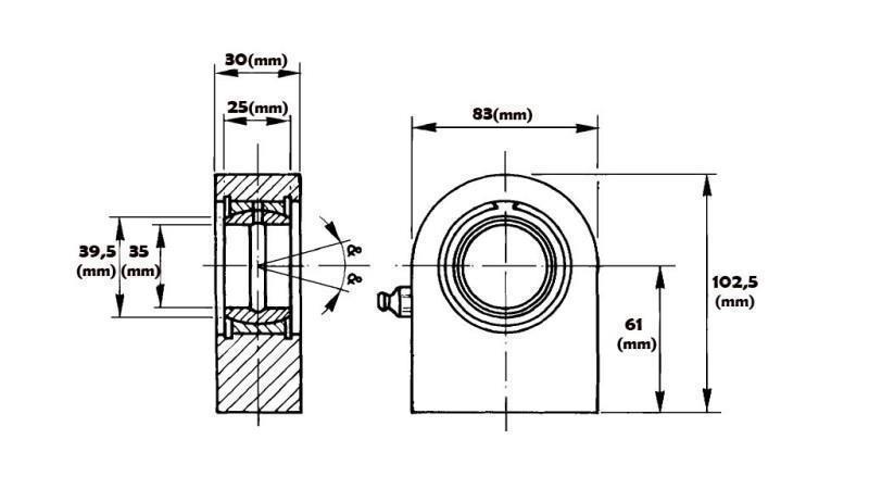 cuscinetto piatto saldato con lubrificazione fi 35/83