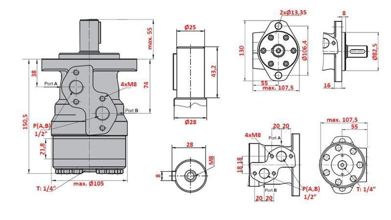 MOTORE IDRAULICO MR 125