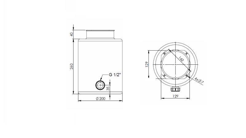 RULLO SERBATOIO METALLICO PP 8 LITRI ORIZZONTALE-VERTICALE-dimensioni