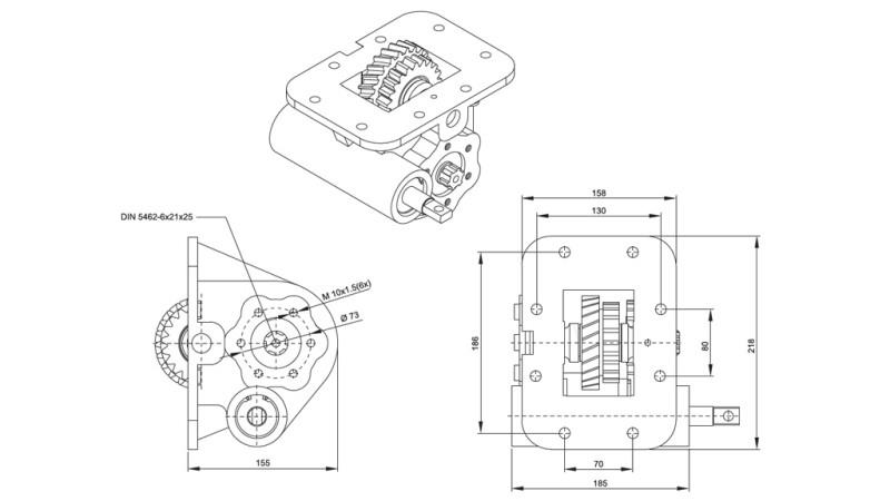 Dimensioni DELLA POMPA IDRAULICA - ISUZU MOZ 06 MECCANICO