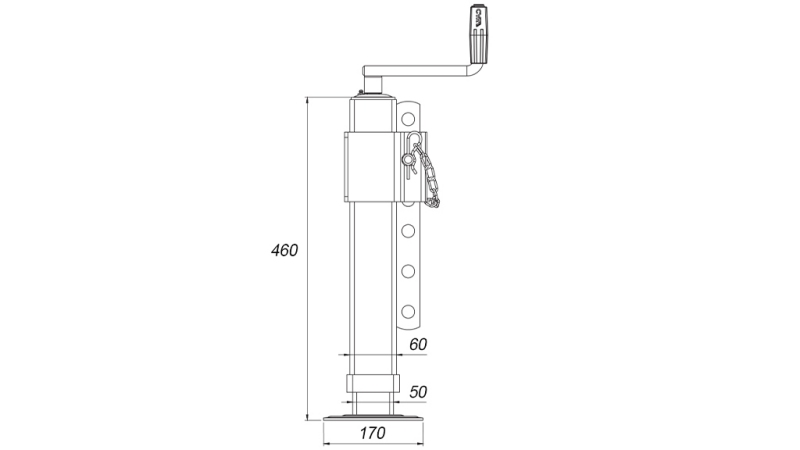 GEWINDE STØTTEBEN JUSTERBART 320mm - 800kg