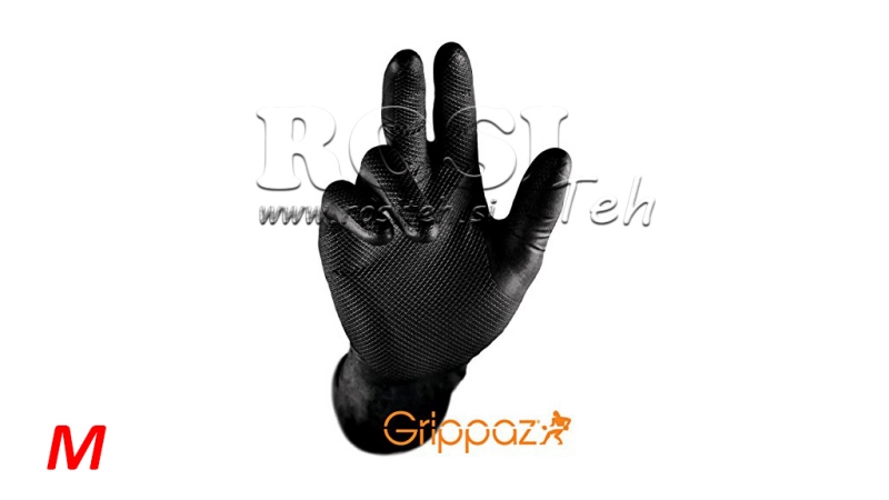 NITRILHANDSKAR GRIPPAZ SVART 50/1 - M