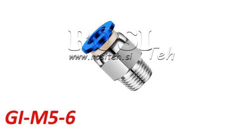 SPINA PNEUMATICA CONNETTORE RETTO TPA CON FILETTO GI-M5-6